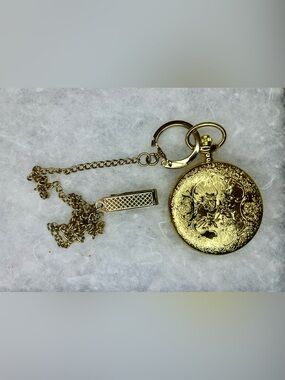 Faith-Inspired Pocket Watch with Removable Tie Clip Chain (c. 2015–2025)